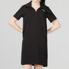 Puma Solid Color Casual Oversized Minimalist Knit Polo Short Sleeve Dress Women's Black