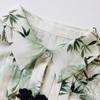 Pasite Summer New Chinese Style Printed Tie-Waist Lapel Shirt Dress