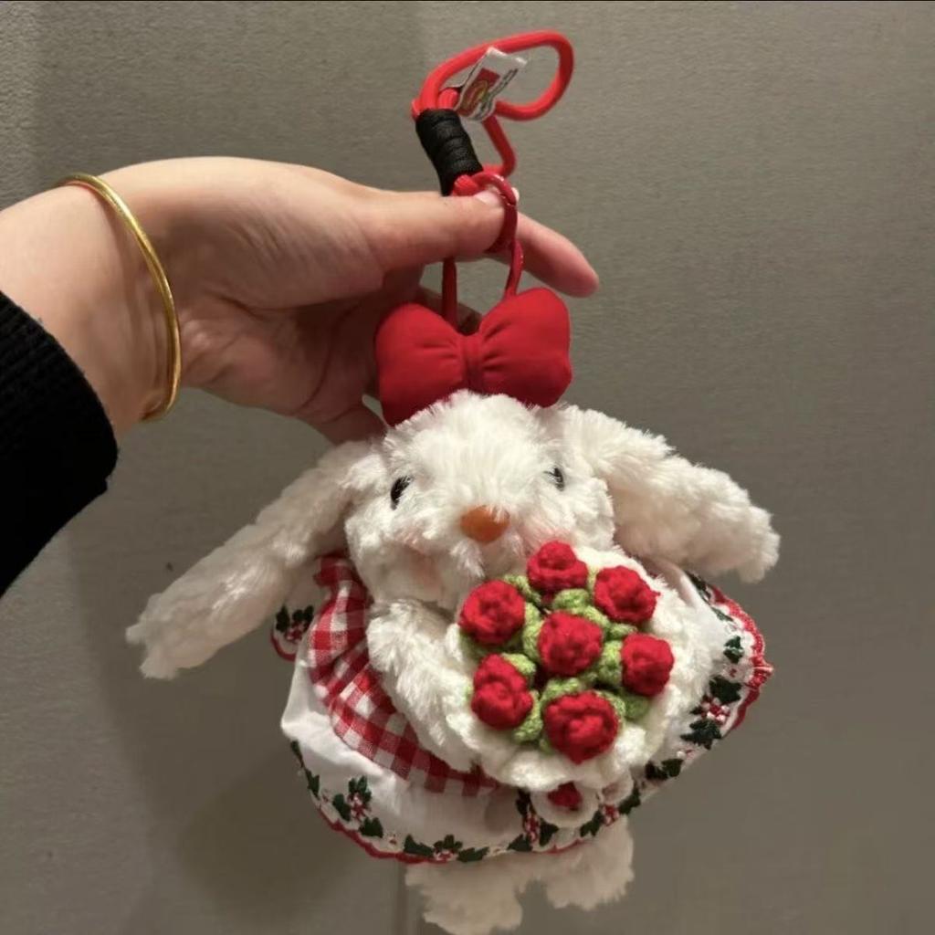 Cute Lop-eared Rabbit Plush Pendant Rabbit Doll Keychain Bag Pendant Doll Birthday Gift Toy