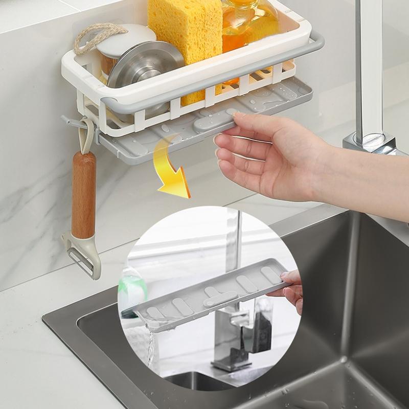 Cheap Drain Basket Sink Telescopic Rag Rack Kitchen Storage Rack Free ...