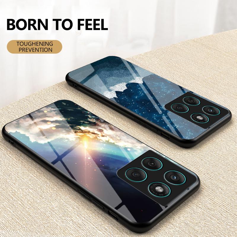 

For Motorola Edge 60 Fusion 5G/Edge 60 5G Case Starry Sky Pattern Tempered Glass Phone Cover C