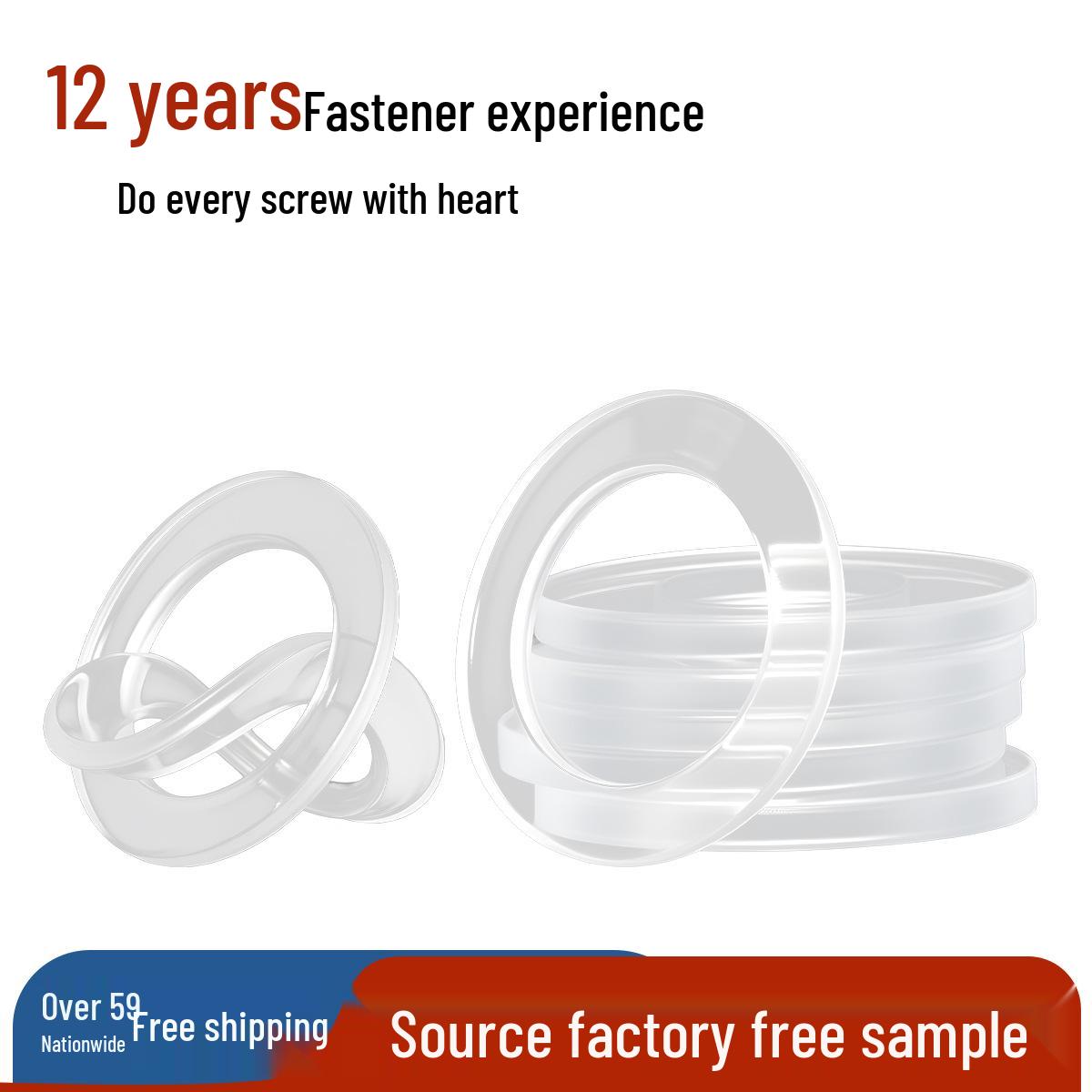 PVC Transparent Soft Insulating Flat Gasket, M1.3-M12 M3*6*0.5, 10 pieces