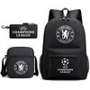 Real Madrid Chelsea Football Fans Surrounding Students Bayern Munich School Bag Large Capacity Backpack Three-Piece Set