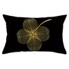 Black Gold Plant Series Waist Pillowcase Peach Skin Printed Sofa Pillowcase Home Fabric Supplies Pillowcase