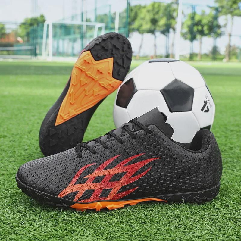 Low-Top Leather Football Training Shoes, Short Spike, Youth Large Size