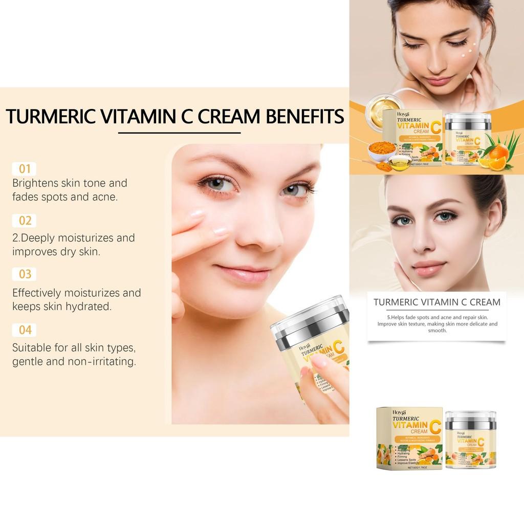 Hoygi Turmeric Vitamin C Brightening Cream For Radiant Even Skin Tone And Moisturizing Hydration