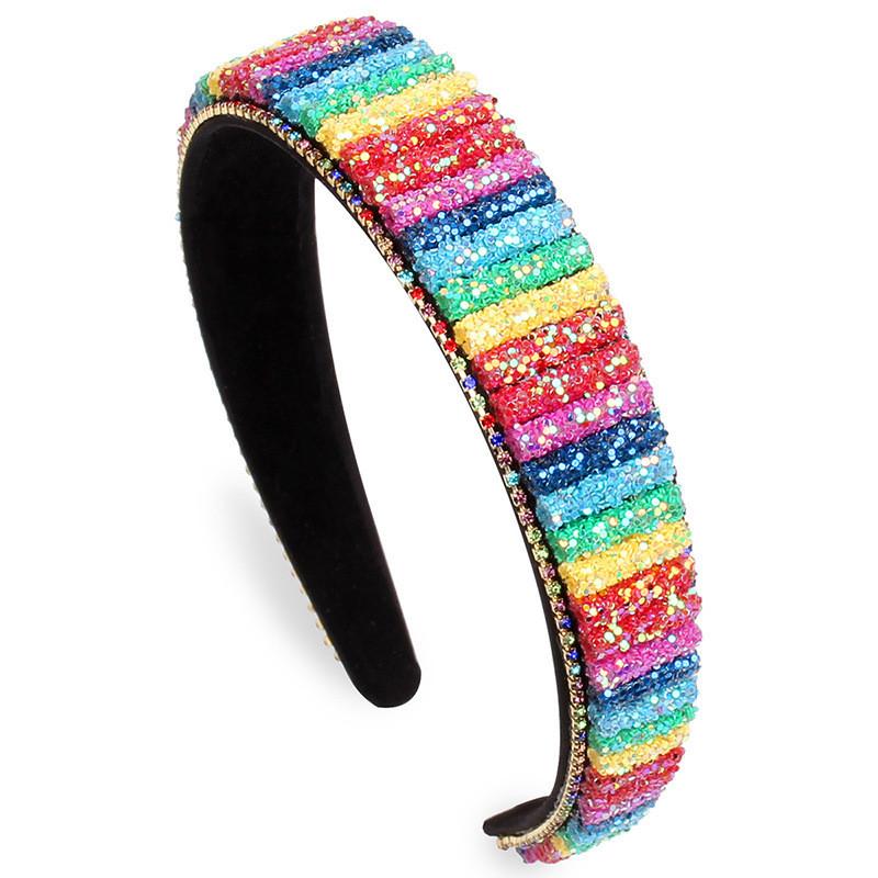 Handcrafted Water Diamond Fashion Headband With Floral Pattern For Girls And Teens