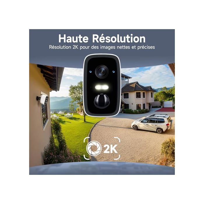 Kabellose Außen-Überwachungskamera - Rollei - 2K - Bewegungserkennung - Nachtsicht 8m