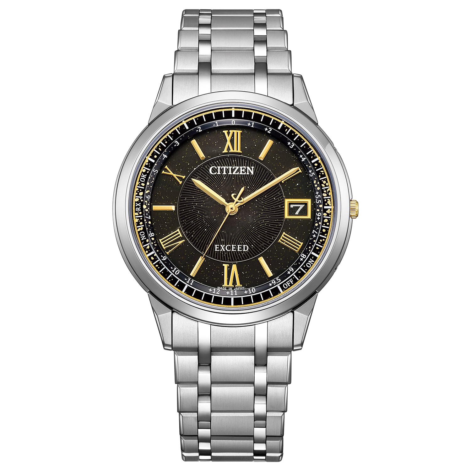 

Exceed Light Powered Eco Drive Radio Watch Waterproof HINODE COLLECTION Limited Model Gold Black Silver [Citizen] CB1144-60E Men s