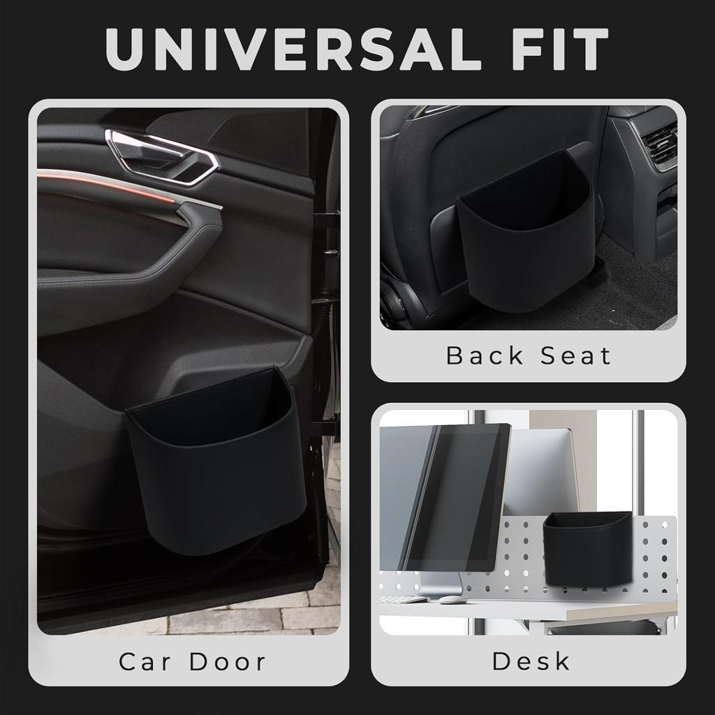 Car Trash Can - Mini Leakproof Car Trash Bin, Artificial Leather Garbage Organizer For Any Cars,Sedans,SUVs & Trucks,Easy-To-Tall Automotive Garbage