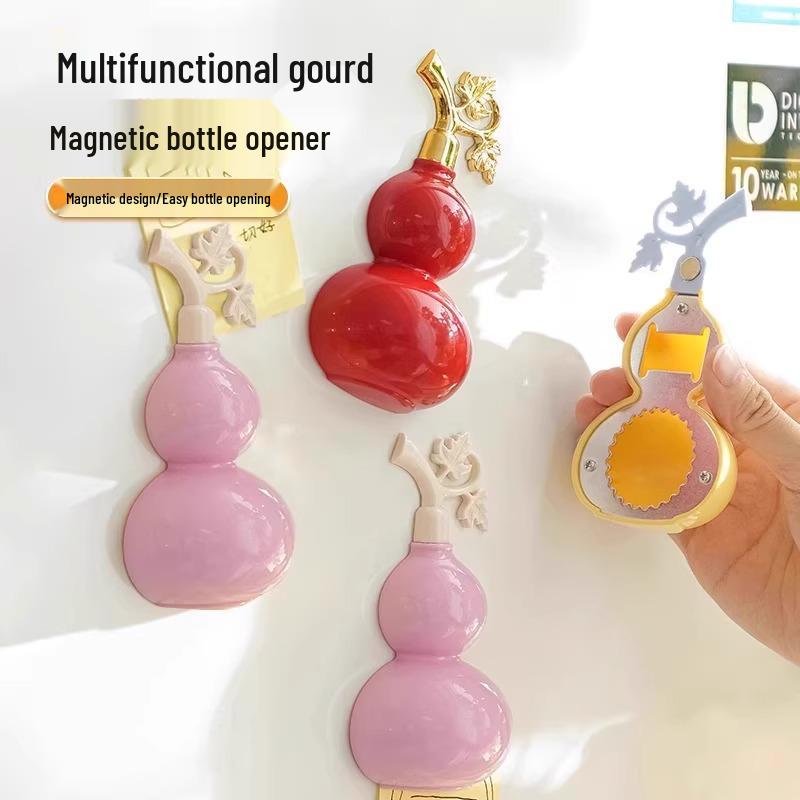 

Multifunctional Gourd Magnetic Bottle Opener & Fridge Magnet - Creative Portable Household Tool