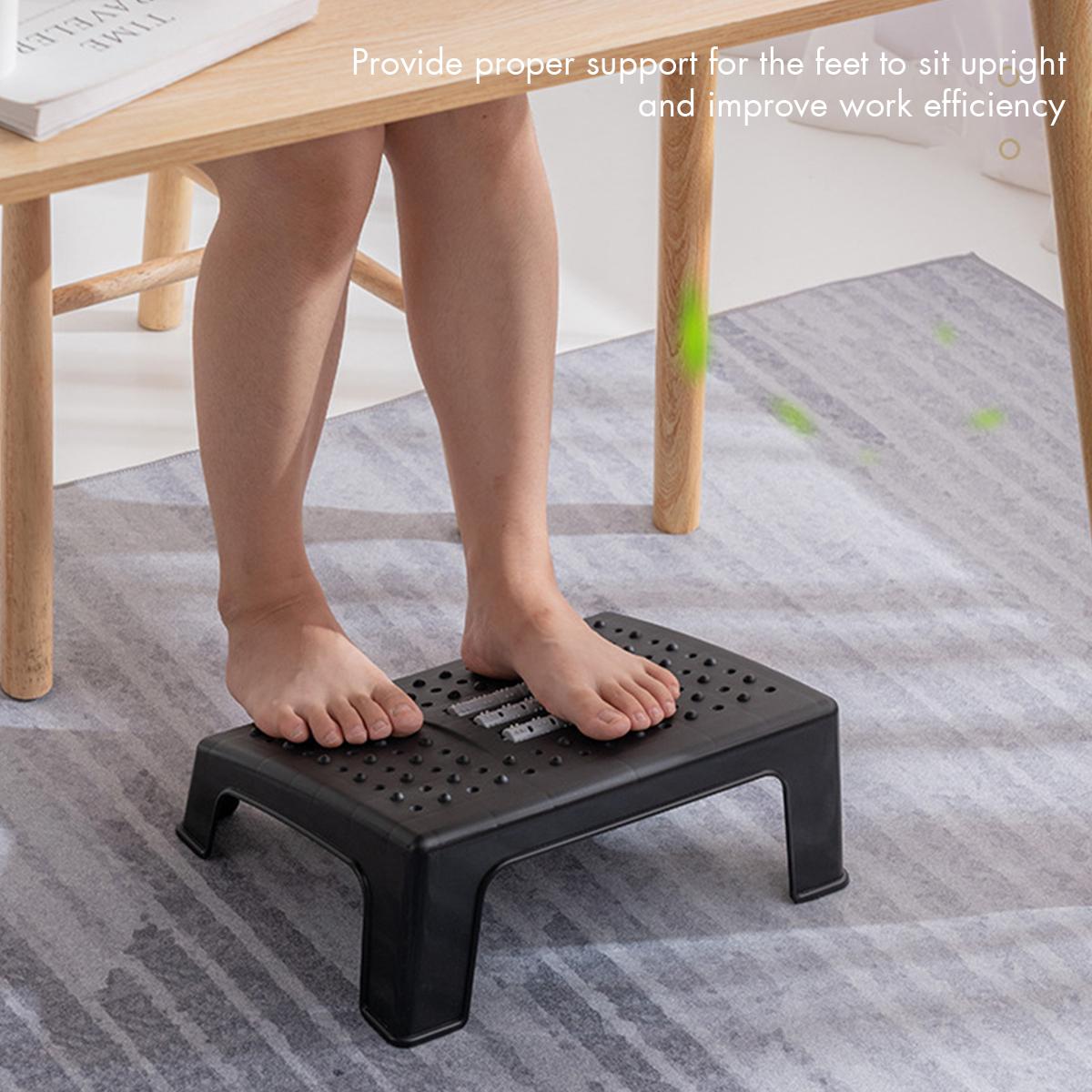 Repose-Pieds De Bureau Avec Rouleau Massage - Soulage Fatigue Ergonomique Blanc