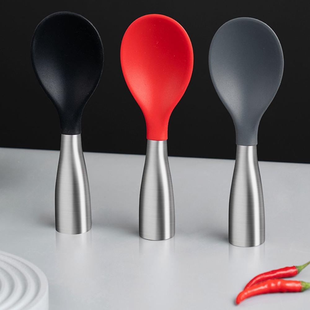 Stand-up Anti-rust Stainless Steel Non-Stick Rice Paddle Spatula Serving Spoons Rice Scooper