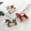 1PC Christmas Rocking Horse Ornament for Christmas Tree Festive Atmosphere Enhancer Country Christmas Decorations