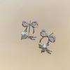 Bow-knot Stud Earrings Female Fashion Chic Earring Sweet Girl Women Jewelry Double Bow Earrings