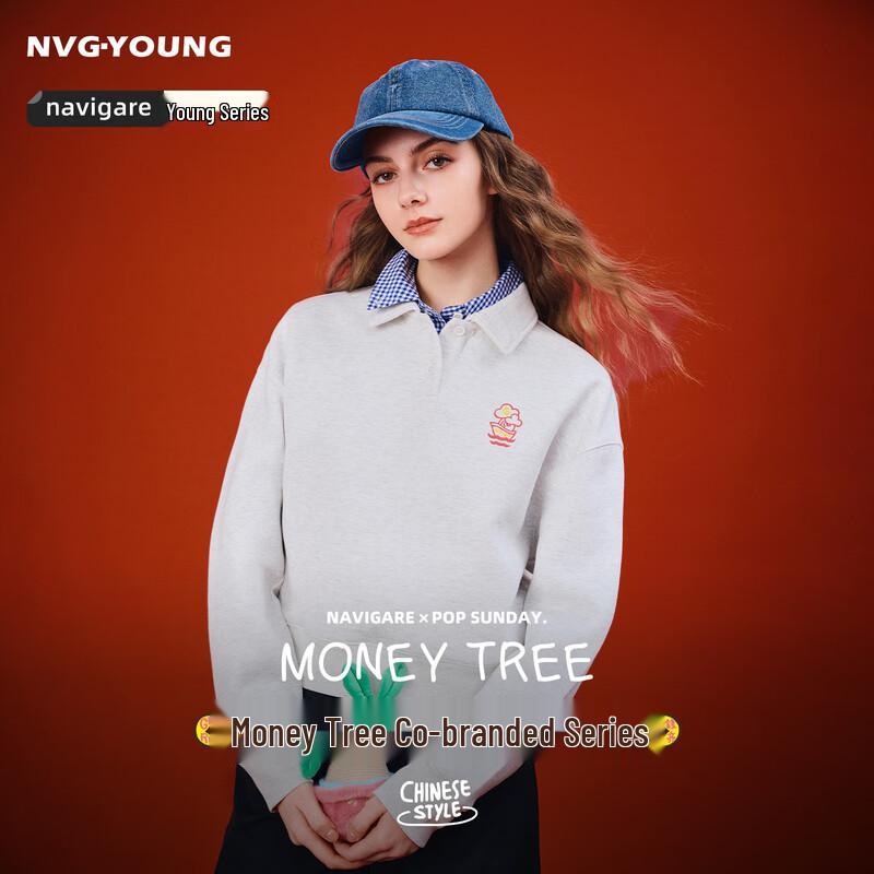 

NVG·YOUNG x POPSUNDAY Women s Prosperity Polo Sweatshirt L