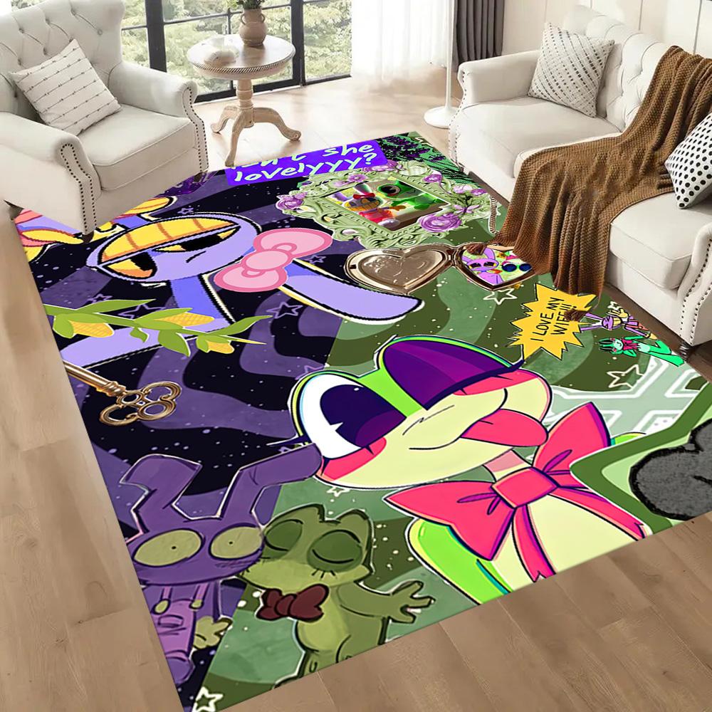 Digital Circus Floor Mat Perfect For Game Room Decorate Room Dormitory Balcony Antislip Carpet Office Home Decor
