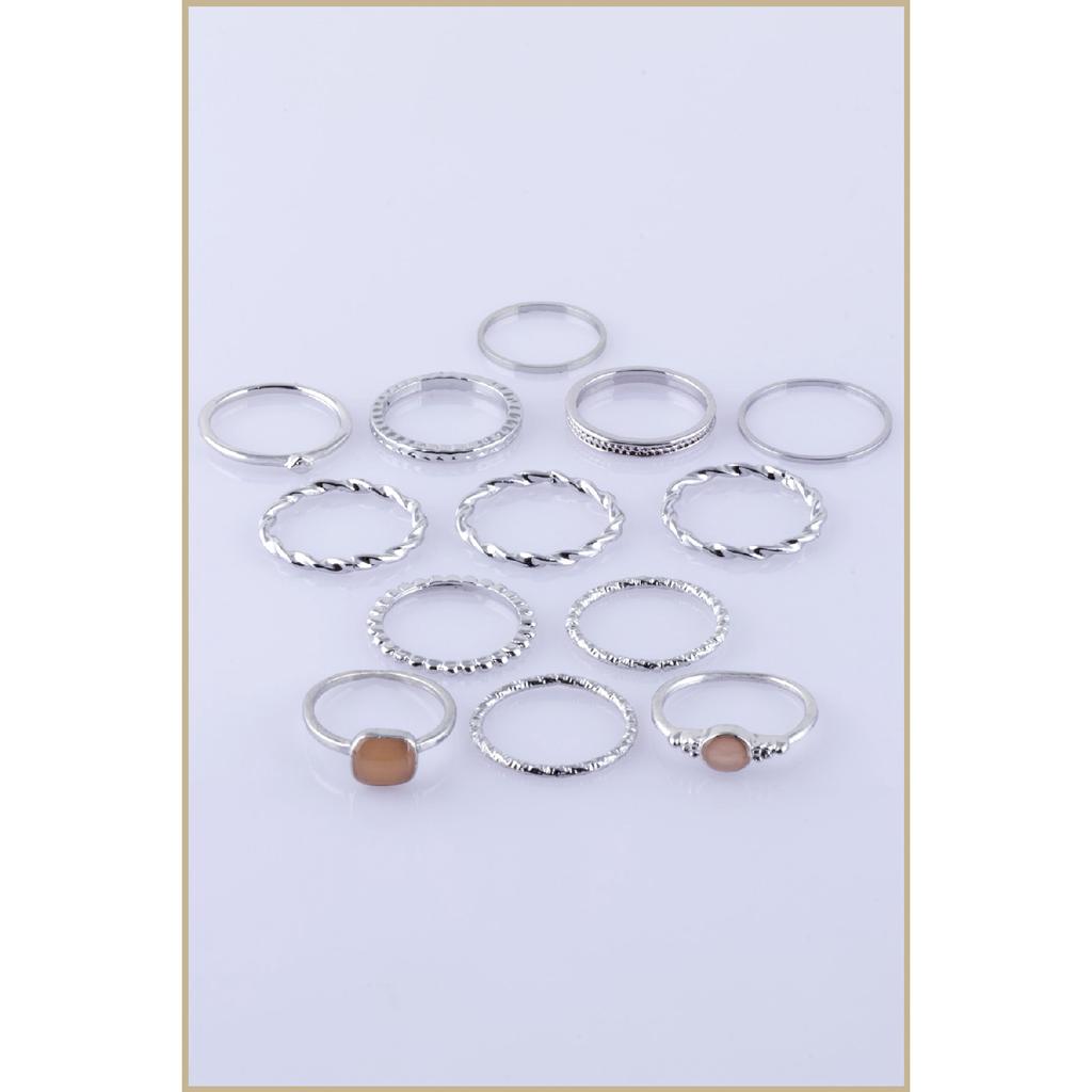 Sada 12 prstenů zlaté barvy