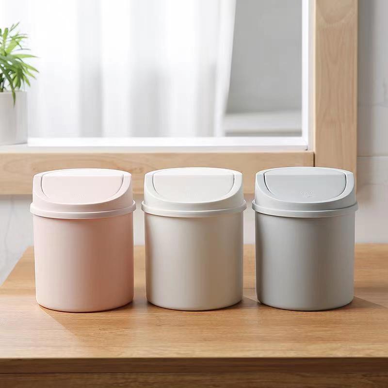 Mini Desktop Flip-Top Trash Can – Cute Dormitory, Student, Bedside, or Living Room Storage Bucket