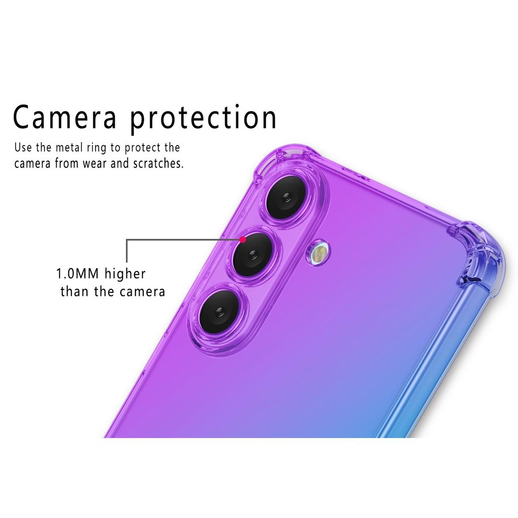 Four-corners Shockproof Gradient TPU Case for Samsung Galaxy S26 S2 FE Edge S2 Ultra Plus S2+ Protective Cover Frame Fundas