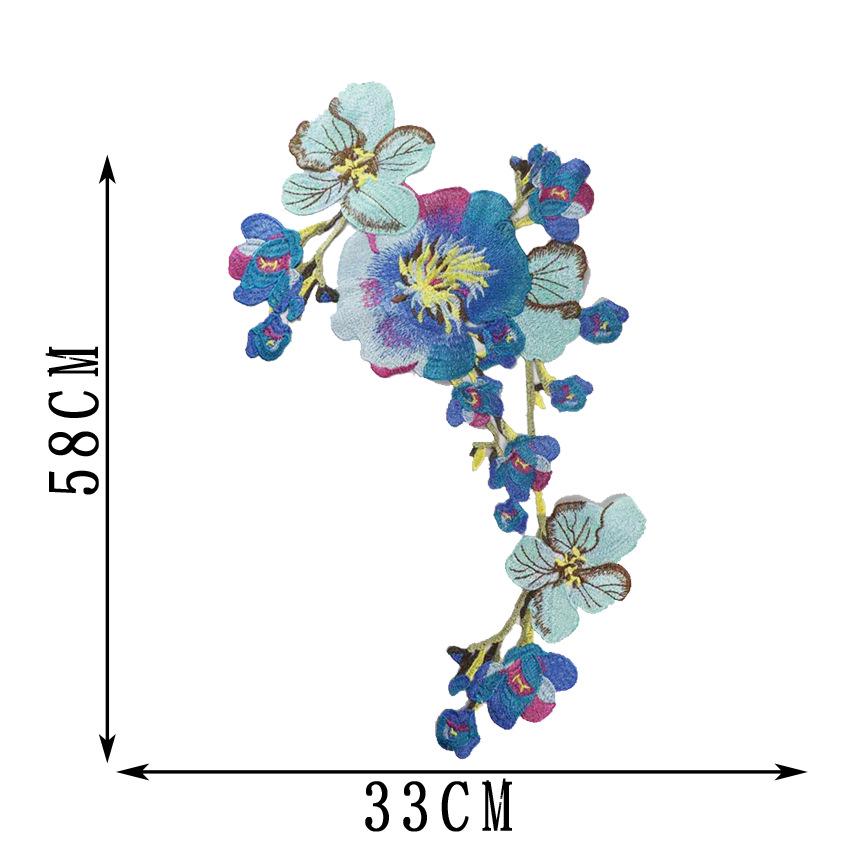 Embroidered Water-Soluble Lace Fabric Appliques - Hand-Sewn Ethnic Peony Design for Qipao