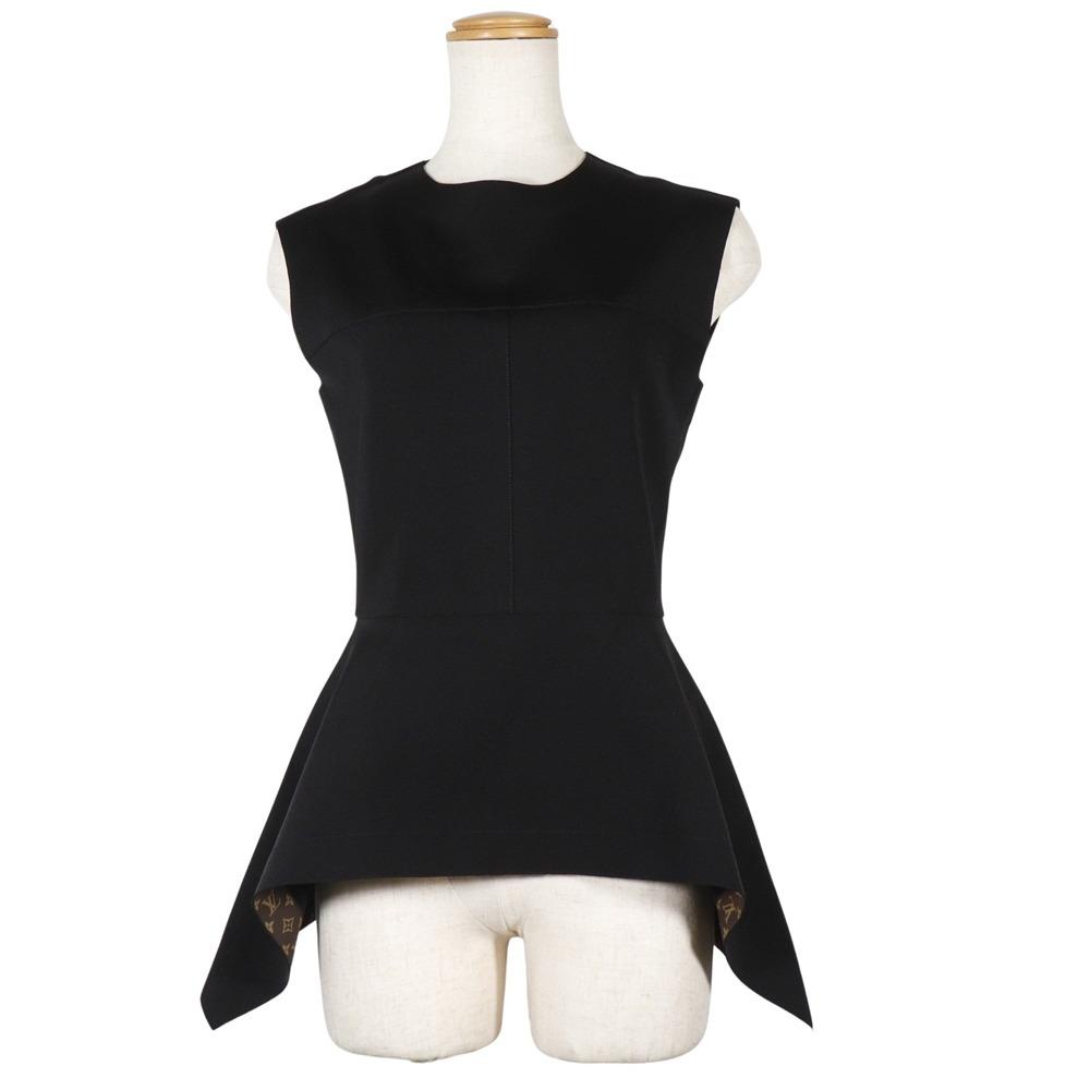 LOUIS VUITTON peplum Tank top 1A7VTN Monogram black Nylon/Polyurethane Women Used