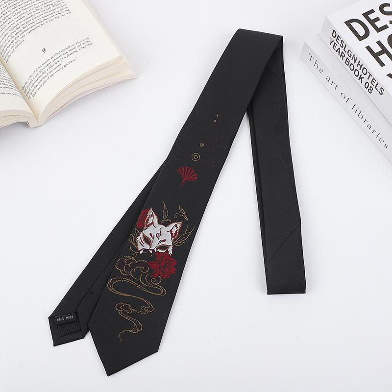 JOJO X Naruto Fox Akatsuki Red Cloud Tie: Anime-Inspired Jujutsu Kaisen Design