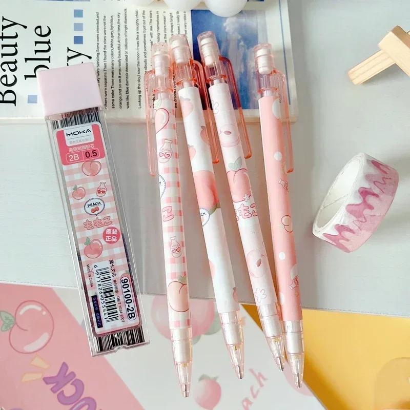 Automatic Pencil Boxed Cartoon Activity Pencil Student Cute Creative Press Pen School Stationery with Eraser Gift