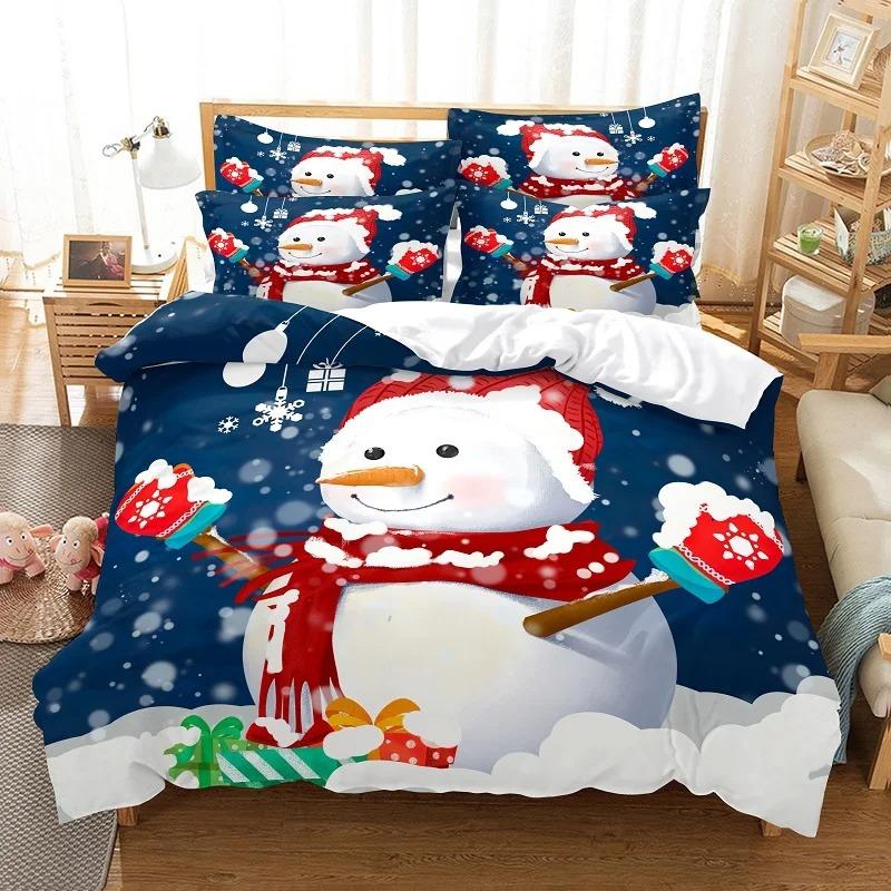 Santa Claus Bedding Set Duvet Cover New Year King Quilt Cover Christmas Decorative Children's Bedroom Hotel Duvet Cover Set