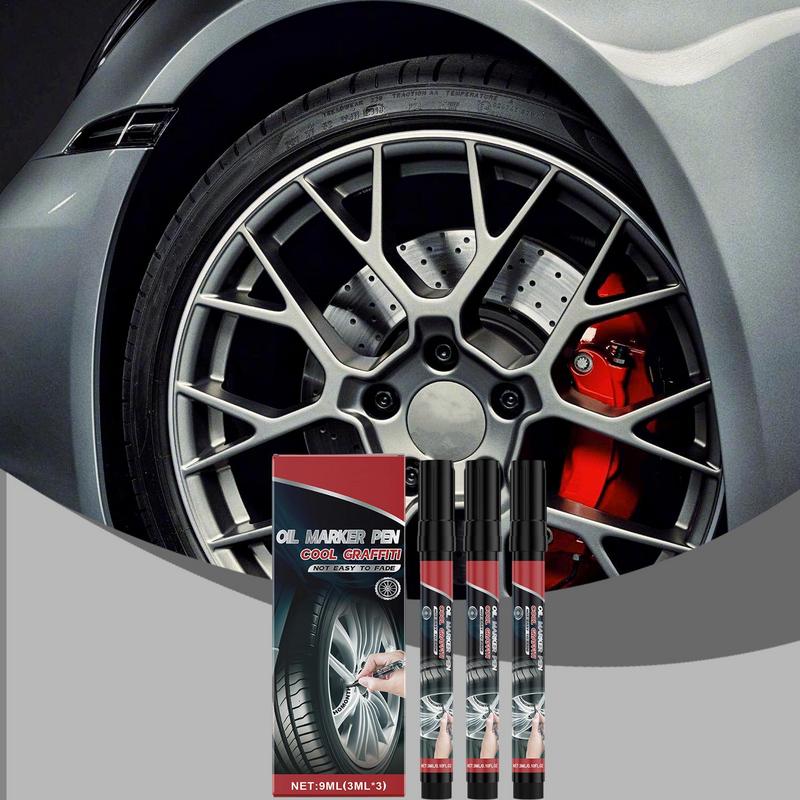 Černá popisovací tužka na pneumatiky auta Popisovač na kola 3X Odolný proti opotřebení Auto příslušenství Kreativní popisovací tužka na pneumatiky