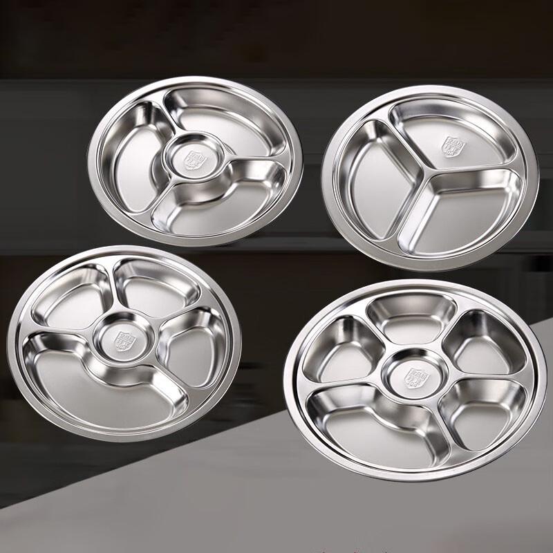 Stainless Steel Round Divided Meal Plate