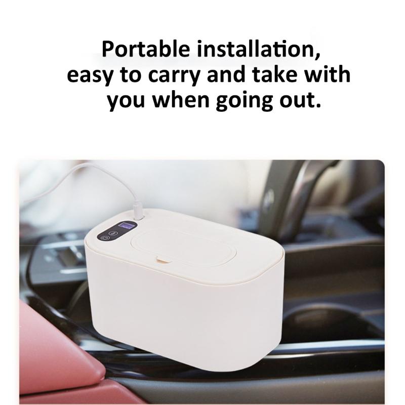 LED Display Wipes Warmer Constant Temperature Control Moisturizing Feature Portable Large Capacity for Home Use