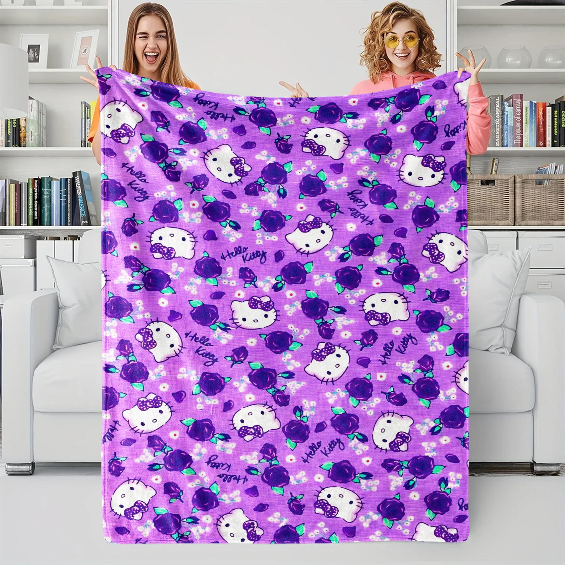 Printed Flannel Blanket, Cute Sanrio Character Soft Cozy Blanket for Bed, Sofa & Living Room 75x90cm