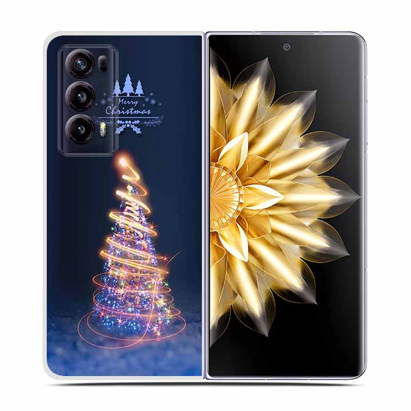 For Honor Magic V2 Case VER-AN1 Christmas Cute Clear Hard Plastic PC Back Cover For Huawei Honor Magic V2 5G Coques Cartoon Bags