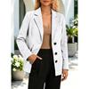 Women S Suede Lapel Pocket Long Sleeve Blazer