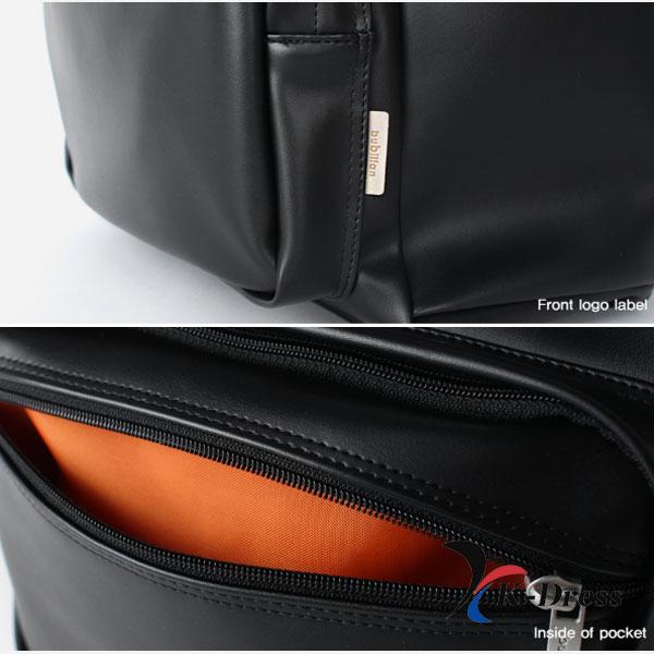 BuBilian Leather BLACK Daily Unisex Travel Backpack for Students, Laptop Bag for Professionals