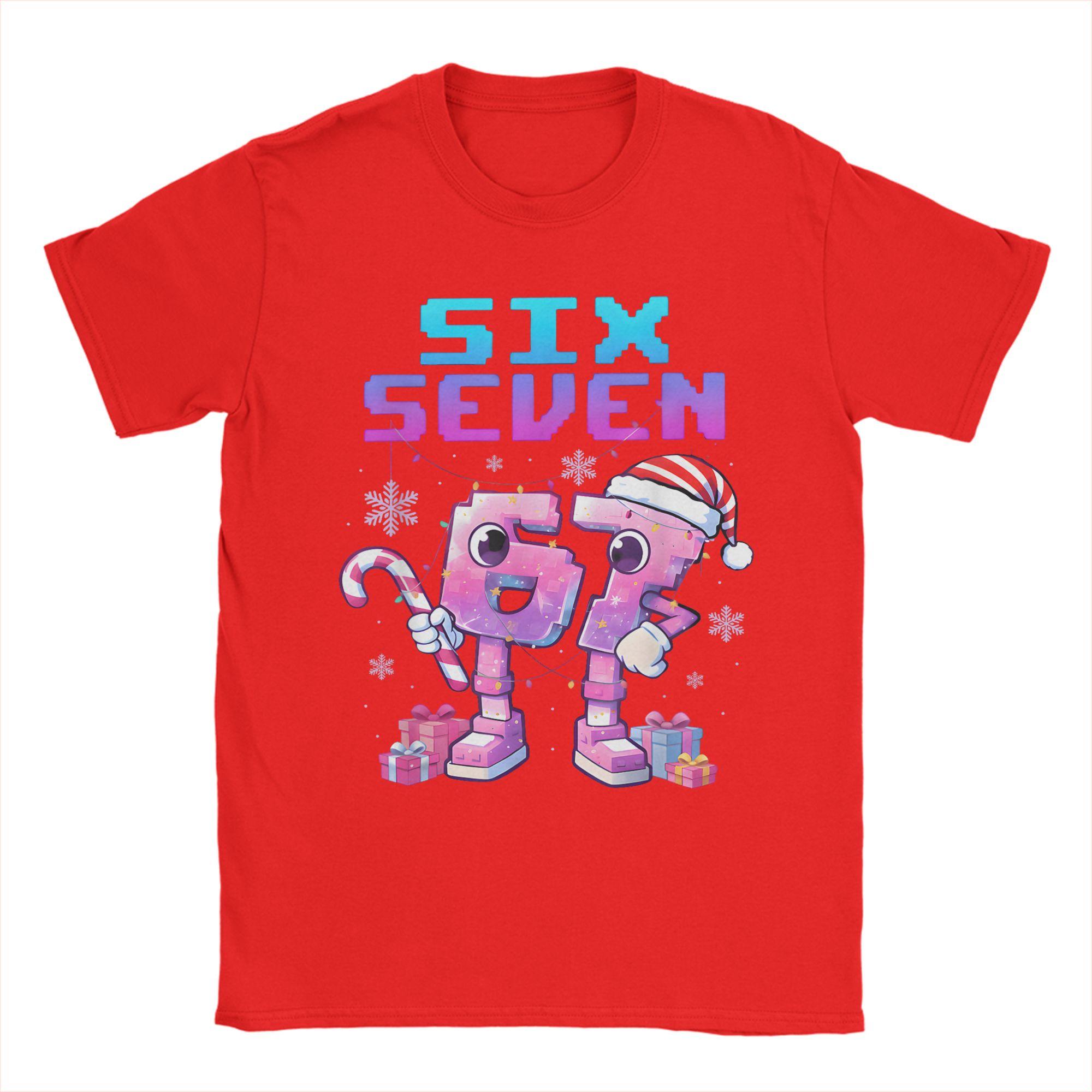 

Unisex s TShirts Funny Kids Meme 67 Six Seven Italian Brainrot Christmas Pure Cotton Tees Short Sleeve T Shirt Round Neck Clothing S