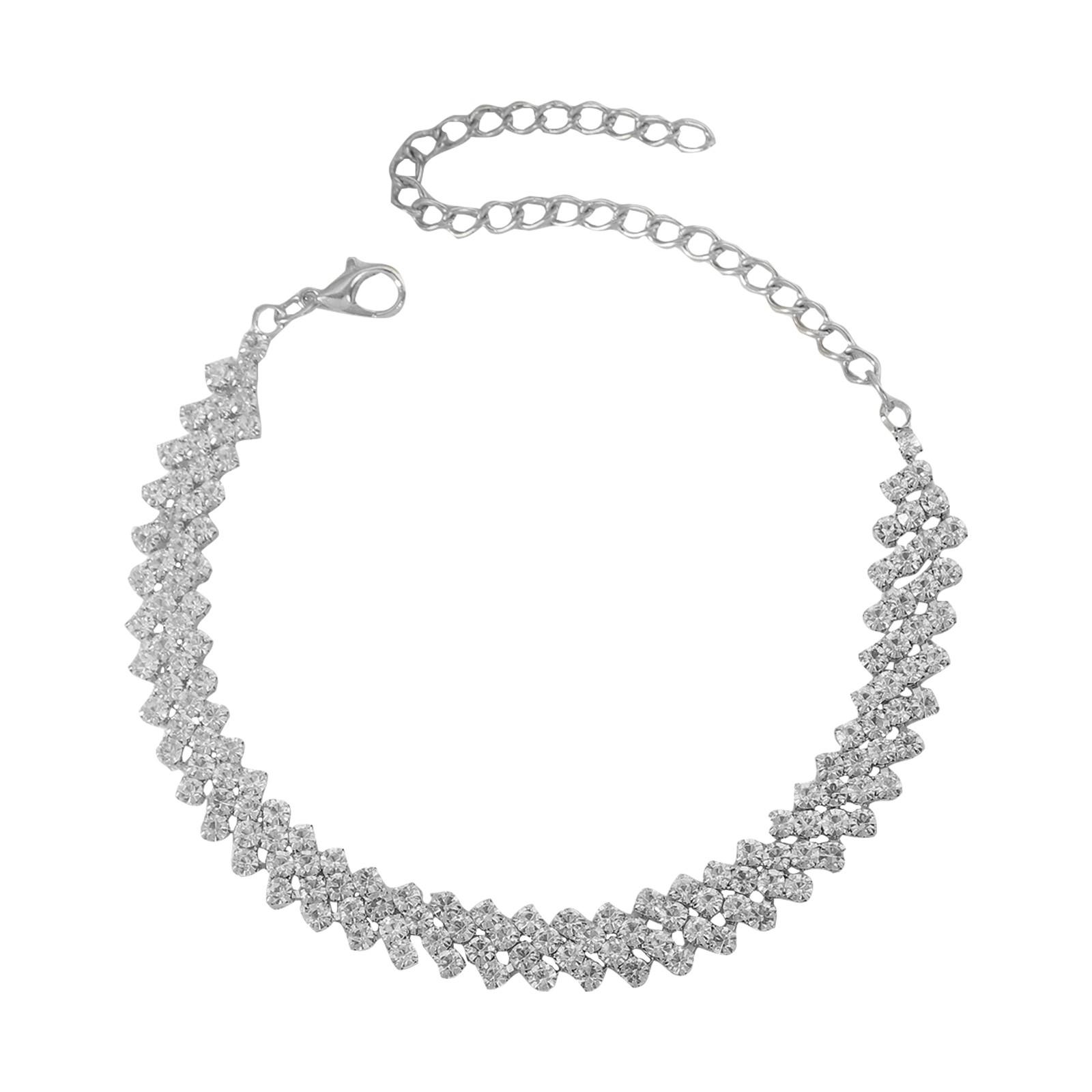 

Браслет на щиколотку с бриллиантами и стразами, браслет на щиколотку с бриллиантовым крестом, европейские и американские пляжные украшения на щиколотку серебряный