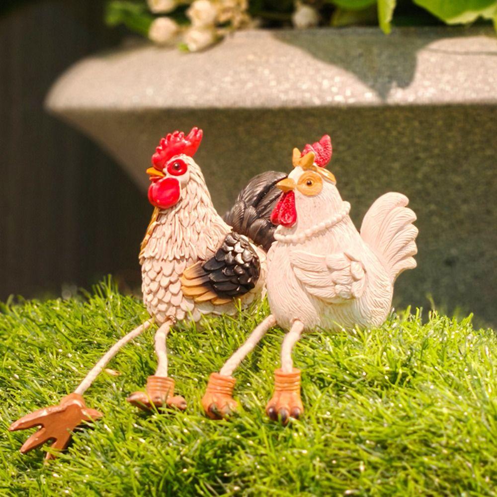 2pcs Decorative Hanging Turkey Couple Figurines Handmade Miniature Figurine Sculpture  Gift