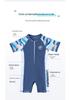 Korean Style Boys' One-Piece Swimsuit with Sun Protection - Quick Dry, Print Design for Kids (S, M, L)