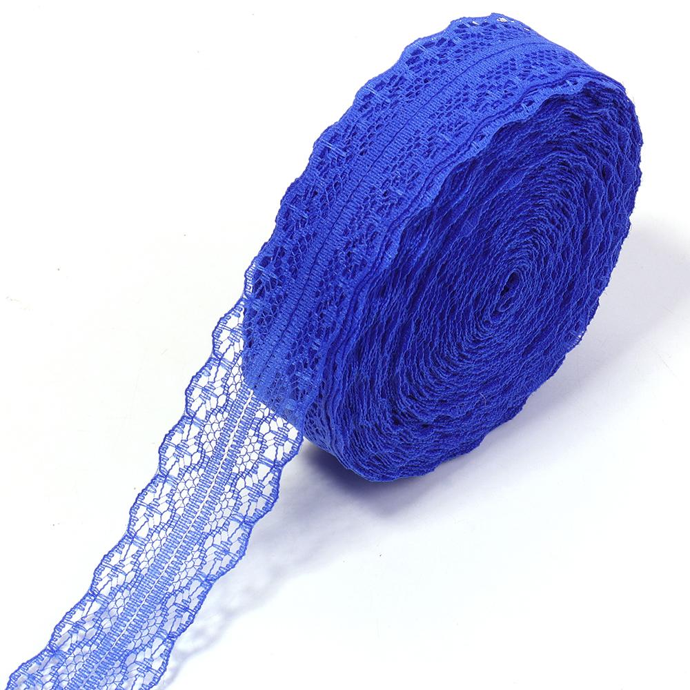 20 ярдов/лот 2,8 см Цветная Кружевная Лента Неэластичная Ажурная Тесьма DIY Цветок Бант Упаковка Подарков Одежда Свадебное Украшение сапфировый
