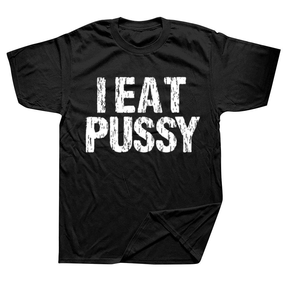 Jag rakade min fitta för detta Rolig Sliten Streetwear Herr Hip Hop Cool Bomulls T-shirt Kortärmad Tryckt Skjorta Herr Toppar Kläder