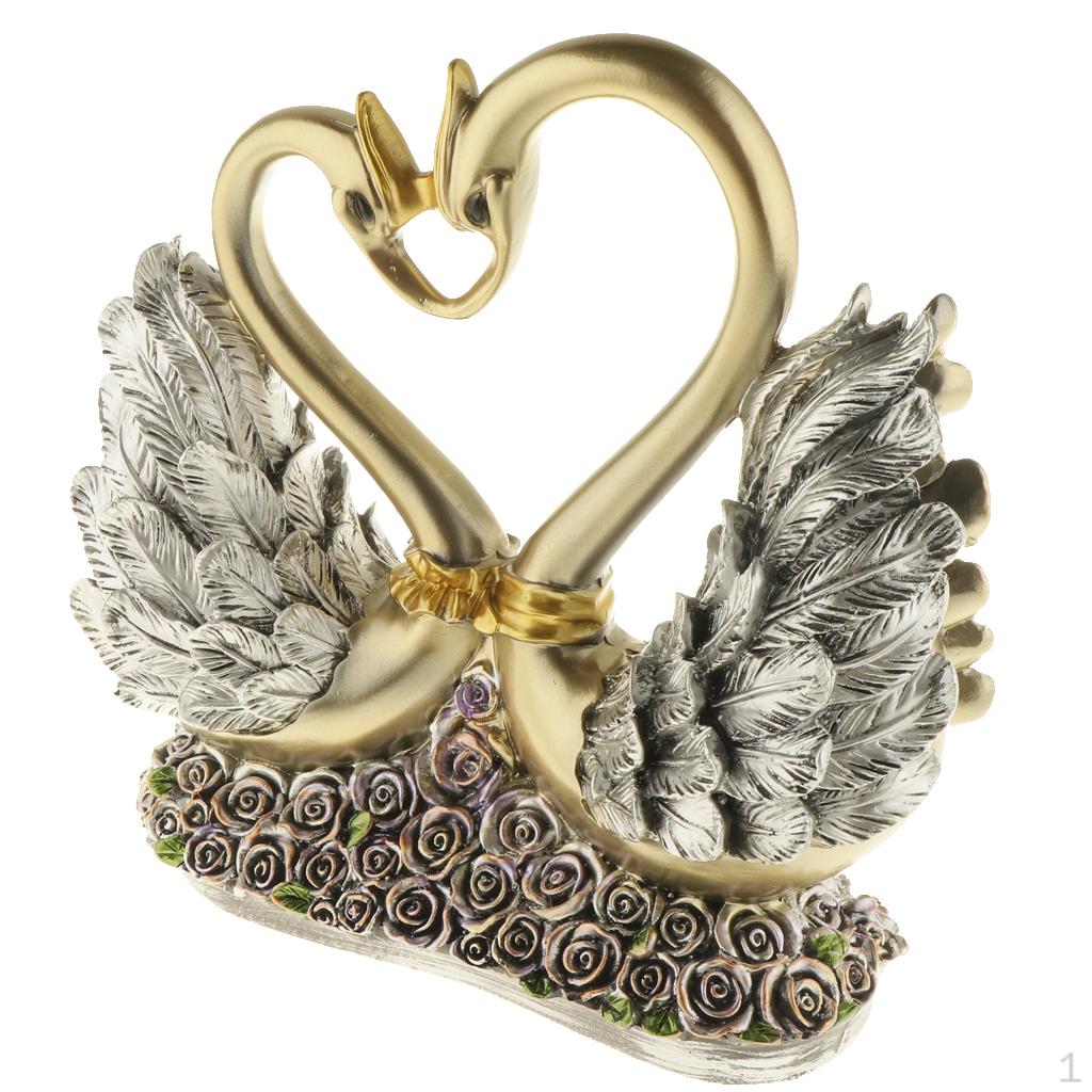 

Resin Swan Couple Figurine Lovers Statue Home Wedding Decor Ornaments