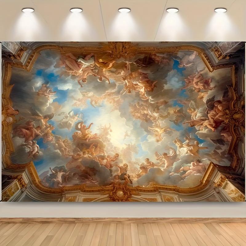 1 luxuriöser Renaissance-Dekostoff - lebendiges Retro-Paris, französischer Palast, europäisches Kunstprint-Design