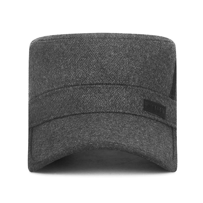 Winter Men's Cotton Cap Velvet Thick Ear Protection Warm Cap Middle-Aged and Elderly Outdoor Cold-Proof Flat Cap