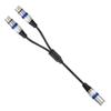 3Pin Male To Double Female Plug Y Splitters 50cm Adapters Cable Wire for Amplifiers R Headphones