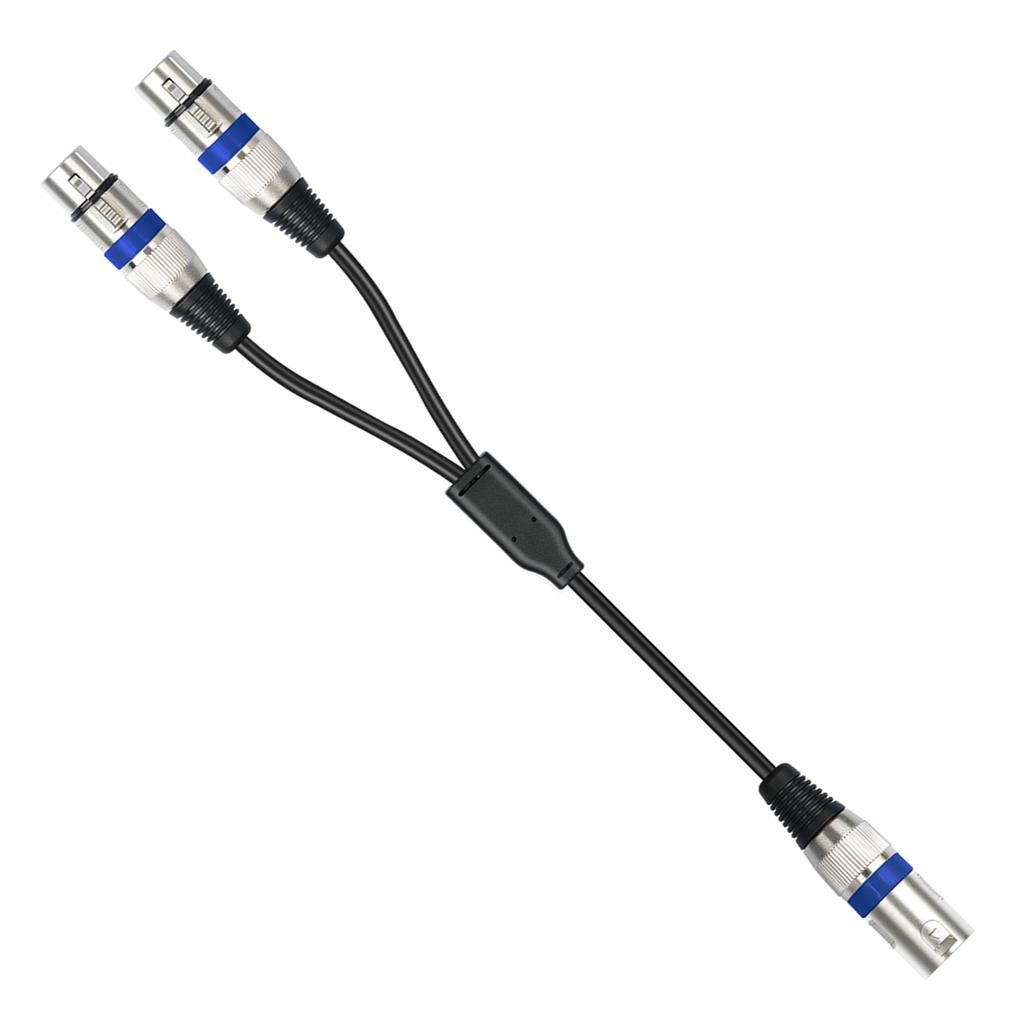 3Pin Male To Double Female Plug Y Splitters 50cm Adapters Cable Wire for Amplifiers R Headphones