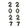 Zircon 2027 Digital Earrings Shiny Christmas Stud Earrings Elegant Happy New Year Earrings  Daily