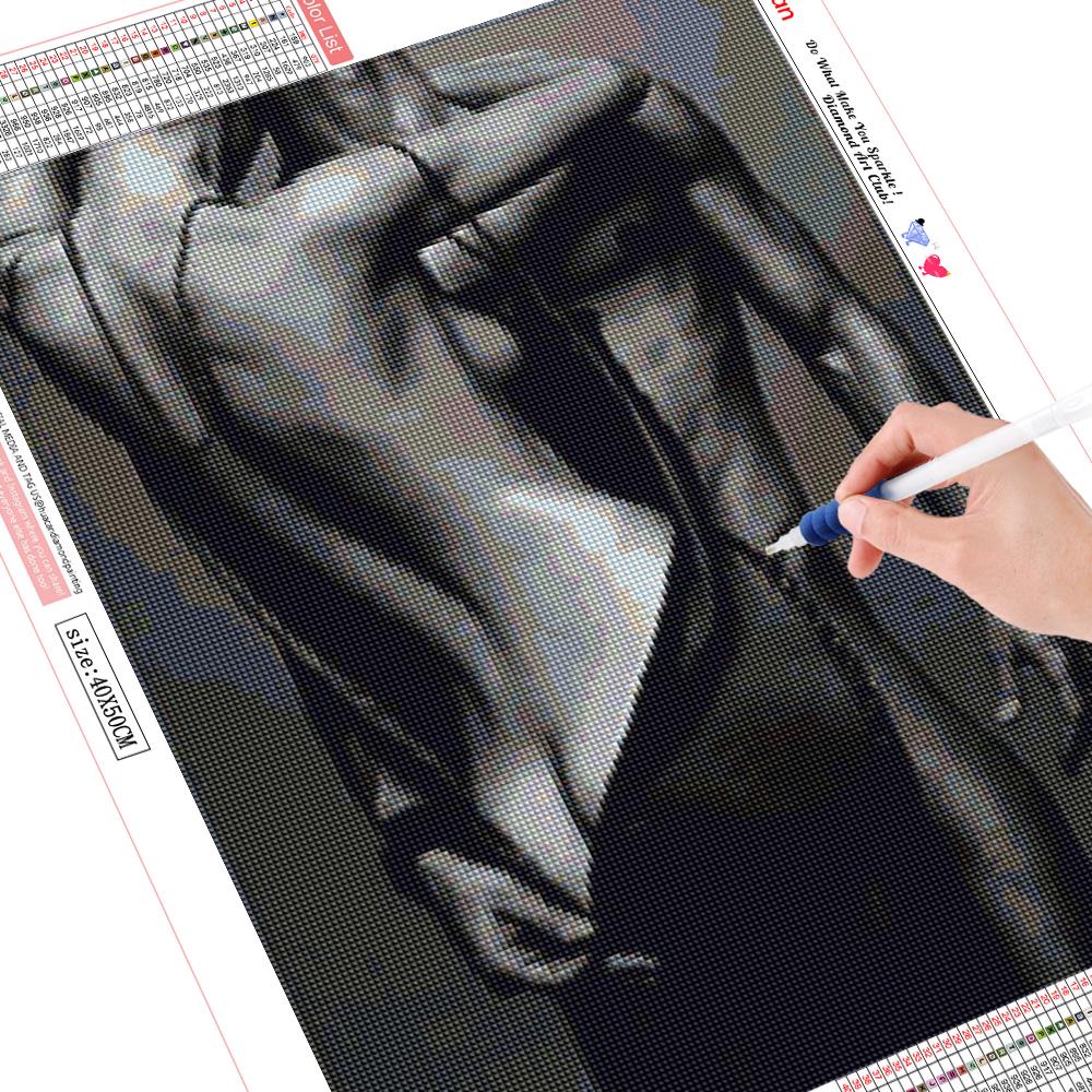 

Huacan холст DIY часть круглая алмазная живопись пара вышивка крестиком домашний декор 30*40 cm