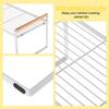 Square Saving Counter Shelf Spices Rack Counter Shelf Cabinet Stackable Wide Countertop Organizer for Kitchen Cabinet White